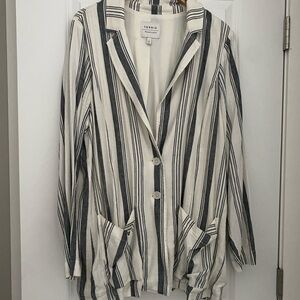 Torrid Black and White Striped Jacket